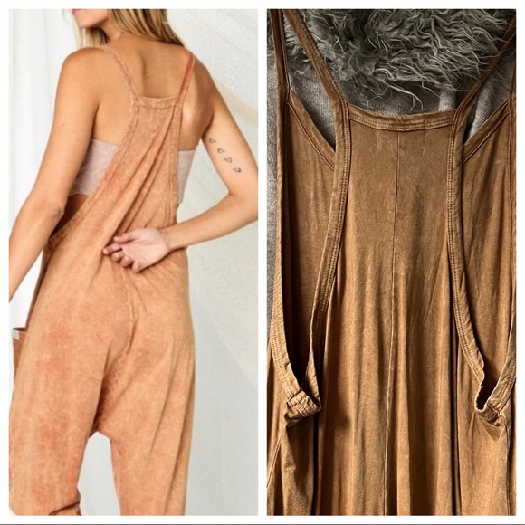 Mineral washed organic cotton Harem Jumpsuit - Picture 5 of 8